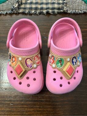 Kids Pink Princess Clog Shoes with Jewel Accents